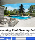 Professional Anodized Aluminum Telescopic Pool Pole 3 Piece Adjustable Expandable with Strong Grip Lock by a swimming pool