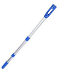 Professional Anodized Aluminum Telescopic Pool Pole 3 Piece Adjustable Expandable With Strong Grip Lock in blue.