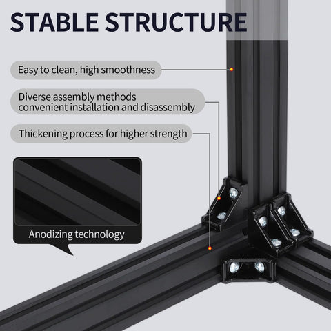 Close-up of 1220mm EU Standard Anodized 2020 T Slot Aluminum Rail structure, highlighting smoothness and anodizing technology features.