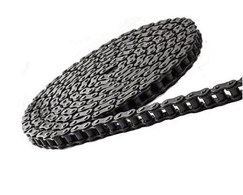 ANSI 25 Roller Chain 10 feet with 2 connecting links, heavy-duty drive chain for go-karts, 0.250 inch pitch, 875 lb tensile strength.