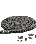 ANSI 25 Roller Chain 10 Feet With 2 Connecting Links Heavy Duty Drive Chain for go-karts, mini bikes, ATVs, and industrial use.