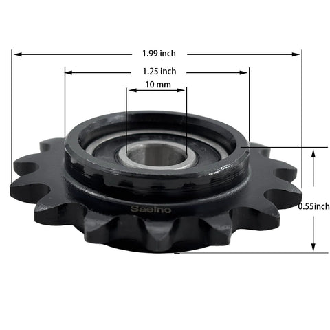 ANSI 35 Roller Chain Idler Sprocket Type C Built Tough Heavy Duty For Three Eight Inch Pitch With Ten Millimeter Bore And Fifteen Teeth Bearing 6000RS
