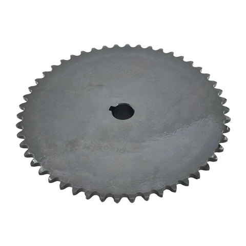 Built to Last ANSI 35 Type B Roller Chain Sprocket, 50 Teeth, 3/8 Pitch, 5/8 Inch Bore, Hardened 1045 Steel with Antirust Finish image