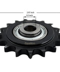 Industrial Grade ANSI 40 Roller Chain Idler Sprocket Type C With Half Inch Bore Seventeen Teeth And Bearing For 40 Chain