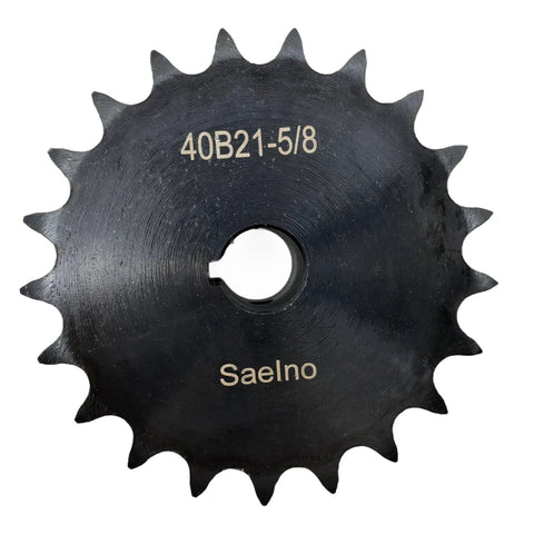 Heavy Duty 40B21 Type B Roller Chain Sprocket ANSI Size 40 For 40 Chain 21 Teeth Five Eighth Inch Bore Hardened 1045 Carbon Steel Antirust