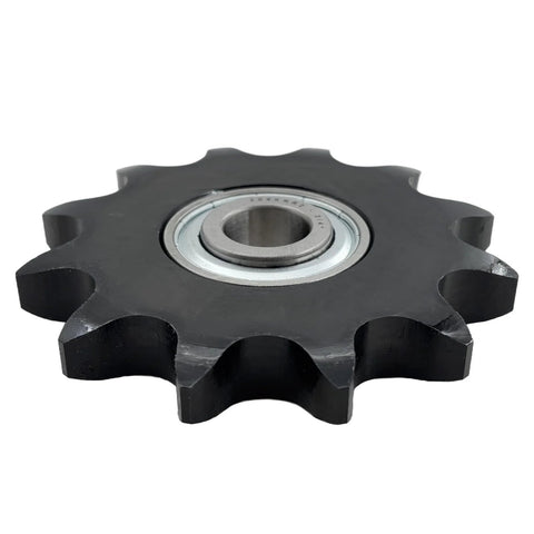 Heavy Duty ANSI 80 Roller Chain Idler Sprocket Type C With Bearing Three Quarter Inch Bore Twelve Tooth Hardened 1045 Steel