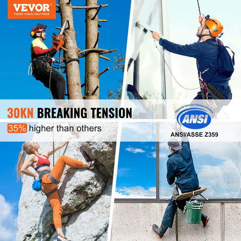 Secure elevated work with a 50 ft vertical lifeline kit featuring 0.55 inch polyester rope used by various workers on jobsites.