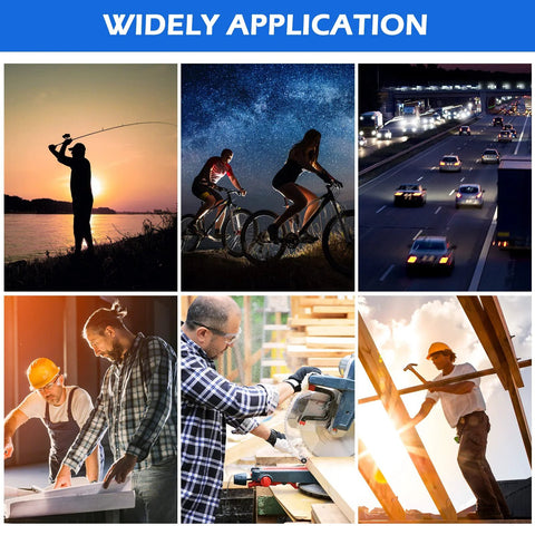Various applications of 12 Pack ANSI Z87.1 Safety Glasses For Men Women Youth With Anti Scratch Lenses including cycling and woodworking.