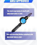 11 Foot Web Self Retracting Lifeline With No Tangle Lightweight Housing SRL External Shock Absorber Self Retractable Safety Lanyard