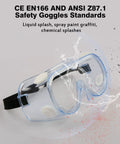 ANSI Z87.1 Anti Fog Safety Goggles for Lab and Industrial Eye Protection with splash resistance