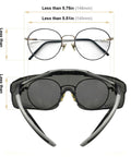ANSI Z87.1 Plus Anti Fog Lab Safety Glasses Over Eyeglasses With Side Shields size comparison with prescription glasses