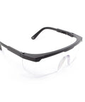 Side view of ANSI Z87.1 Anti Fog Safety Goggles with adjustable frames for welding and lab, featuring clear polycarbonate lenses.