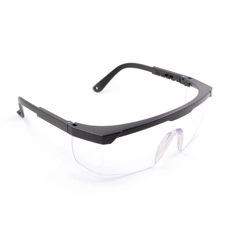 Side view of ANSI Z87.1 Anti Fog Safety Goggles with adjustable frames for welding and lab, featuring clear polycarbonate lenses.