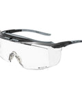 ANSI Z87.1 Plus Anti Fog Lab Safety Glasses Over Eyeglasses With Side Shields, clear lenses, black frame