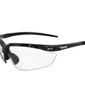 ANSI Z87 Plus Impact Resistant Polycarbonate Safety Glasses Black Frame side view