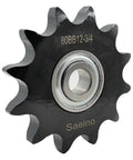 Heavy Duty ANSI 80 Roller Chain Idler Sprocket Type C With Bearing Three Quarter Inch Bore Twelve Tooth Hardened 1045 Carbon Steel