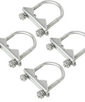 Outdoor Antenna Mast Clamp Kit With V Jaw Block And Four U Bolts Heavy Duty Galvanized Iron Hardware For Secure Pole Mount