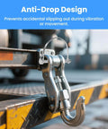 Four Pack Trailer Coupler Pins One Quarter Inch By Three Point Two Inch Heavy Duty Hitch Safety Pins With Lock Zinc Plated Steel Rust Resistant For Farm Lawn And Utility Trailers Secure Hitch Attachments Easy To Install in use on trailer hitch with anti-drop design feature.