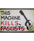 This Machine Kills Fascists Sticker Magnetic Vinyl Bumper Decal For Car Fridge Window And Metal Surfaces 8 By 4.8 Inches Weatherproof
