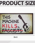 This Machine Kills Fascists Sticker Magnetic Vinyl Bumper Decal For Car Fridge Window And Metal Surfaces 8 By 4.8 Inches