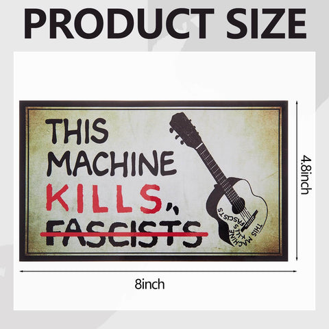 This Machine Kills Fascists Sticker Magnetic Vinyl Bumper Decal For Car Fridge Window And Metal Surfaces 8 By 4.8 Inches