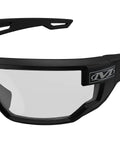 Anti Fog Clear Lens Safety Glasses With Ventilated Temples And Scratch Resistant, side view, black frame, polycarbonate lens