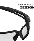 Anti Fog Clear Lens Safety Glasses With Ventilated Temples And Scratch Resistant featuring wraparound design