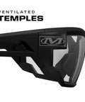 Side view of Anti Fog Clear Lens Safety Glasses with ventilated temples and scratch resistant coating.