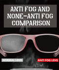 Comparison of anti-fog and normal lens on safety glasses with side shields