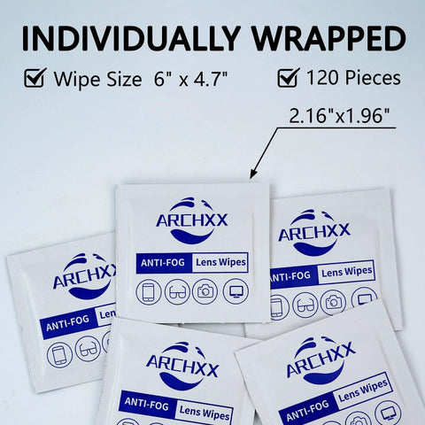 Anti Fog Lens Wipes For Glasses And Sunglasses And Screens 240 Count, individually wrapped packets, 6 x 4.7 inches