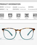 Anti Fog Safety Glasses With Blue Light Blocking UV Protection Z87 Glasses, tortoise/green frame, LeonDesigns brand, polycarbonate material