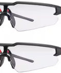 Anti Fog Safety Glasses With Clear Lenses Black Red Frame 2 Pack, side view display