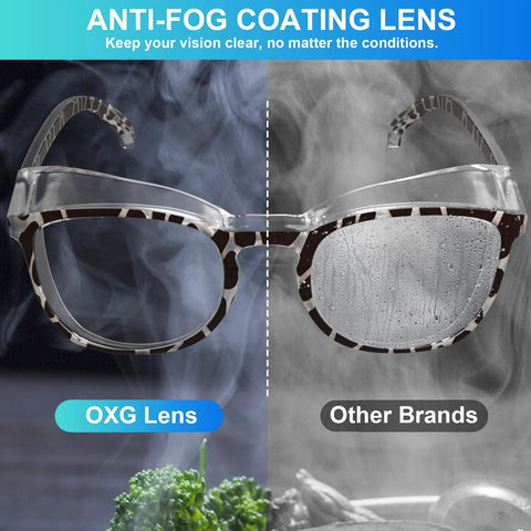 Comparison of anti-fog effect on 4 Pack Anti Fog Safety Glasses Z87 Plus Blue Light Blocking Eyewear For Nurses versus other brands