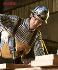 Worker wearing 2 Pack Anti Fog Safety Glasses For Men And Women With ANSI Z87 UV Protection while using a power drill