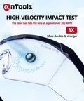 Impact test on Anti Fog Safety Glasses With Adjustable Temples ANSI Z87 Plus Clear Eyewear, showing durability with steel ball impact.
