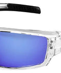 Anti Fog Safety Glasses With Lightweight Frame And UV Blocking Lenses Shooting, clear frame, blue tinted lenses, side view