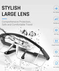 HD Anti Fog Safety Glasses Over Eyeglasses With Adjustable Frame For Protection in water splash test with durability icons
