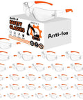 Anti Fog ANSI Z87.1 Safety Glasses For Construction And Woodworking Unisex in pack of 30 with clear lenses and orange temples