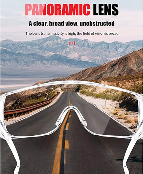 Anti Fog Safety Glasses Wide Eye Shield ANSI Z87.1 EN 166 UV Protected 2 Pack with mountain view background