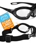 Anti Fog Safety Glasses With Scratch Resistant Lenses For Lab Work And Grinding, foam-lined frame and adjustable strap