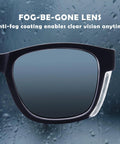 Close-up of Safety Glasses With Anti Fog Lenses And Shields ANSI Z87 1 UV Protection in rainy background.