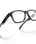 Safety Glasses With Anti Fog Lenses And Shields ANSI Z87 1 UV Protection, black frame, side view