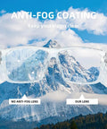 Removable Side Shield Safety Glasses With UV400 Anti Fog Lenses For Work showcasing clear sight in snowy mountain landscape.