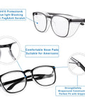 3 Pack Anti Fog Safety Glasses With Side Shields For Women Nurses showing close-up of nose pads and side view.