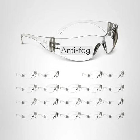 Lightweight Anti Fog Safety Glasses With Wraparound Coverage ANSI Z87 Clear Lens, pack of 20 with anti-fog design.