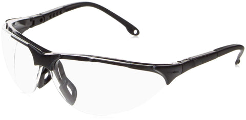 Anti Fog Safety Goggles For Shooting With Clear Lens Unisex Lightweight 12 Pack, side view of clear-lens goggles, black frame