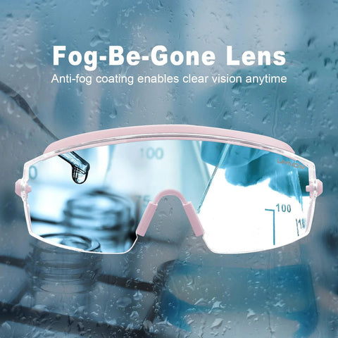 Front view of Over Glasses Safety Goggles with Anti Fog Clear Wraparound Lens ANSI Z87.1, showing fog-resistant technology.