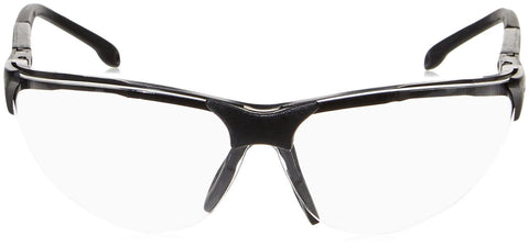 Front view of Anti Fog Safety Goggles For Shooting With Clear Lens Unisex Lightweight 12 Pack, featuring clear lenses and black frame.
