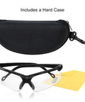 Anti Fog Hunting Glasses With Case For Adults UV400 Wraparound Safety Glasses and included hard case