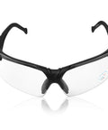 Front view of Anti Fog Hunting Glasses With Case For Adults UV400 Wraparound Safety Glasses in black semi-rimless frame